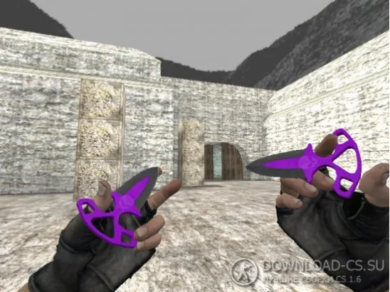 Модель ножа HD «Shadow Daggers | Ultraviolet» для CS 1.6