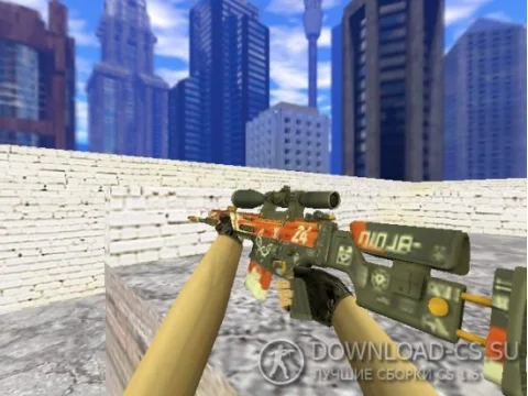 Модель SCAR-20 «Bloodsport» с анимацией осмотра для CS 1.6