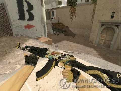 Модель HD AK-47 «Dragon Gold» для CS 1.6