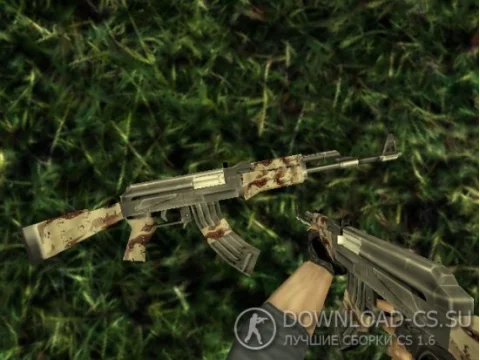 Модель AK-47 «Desert Camo — Пустынный камуфляж» для CS 1.6