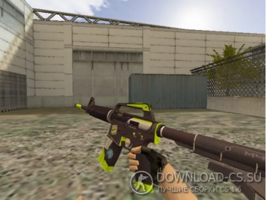 Модель HD M4A1-S «Green Cyrex» с наклейками для CS 1.6