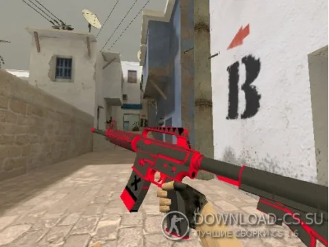 Модель HD M4A1-S «X-Force Redline S» для CS 1.6