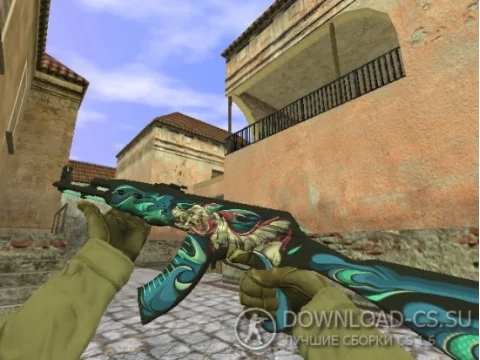 Модель HD AK-47 «Nightmare» с анимацией осмотра для CS 1.6