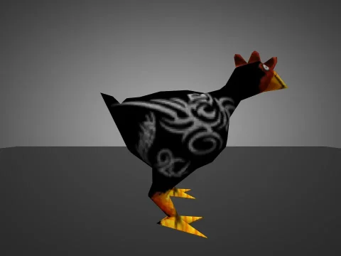 Chicken Black with Tattoo