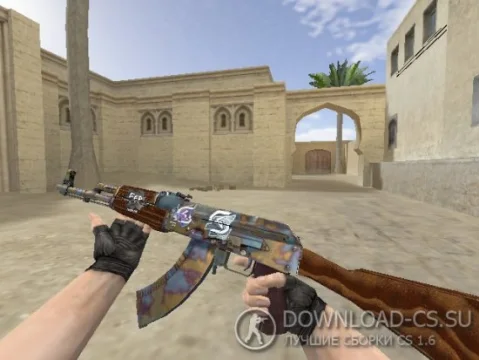 Модель HD AK-47 «Case Hardened: SK.Gaming» для CS 1.6