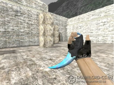 Модель ножа HD «Karambit | Case Hardened (Blue Gem)» для CS 1.6