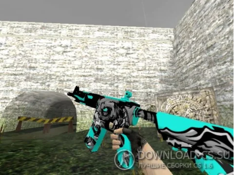 Модель HD M4A4 «Aqua Chaos» для CS 1.6