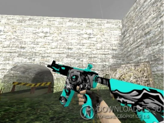 Модель HD M4A4 «Aqua Chaos» для CS 1.6