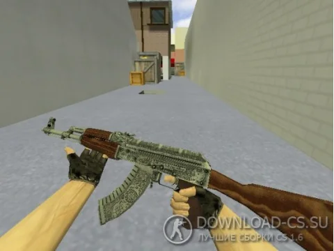 Модель HD AK-47 «Cartel» с анимацией осмотра для CS 1.6