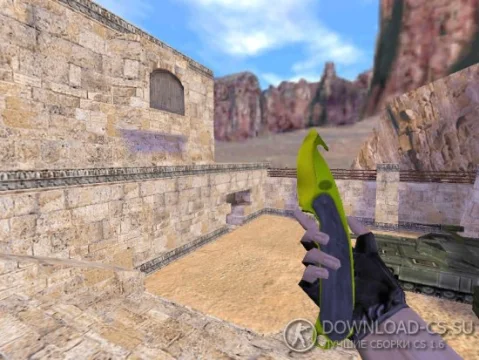 Модель ножа HD «Gut Knife | Hecklux Lime» для CS 1.6