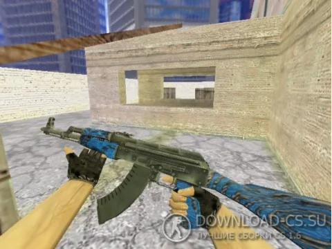Модель HD AK-47 «Blue Laminate» для CS 1.6