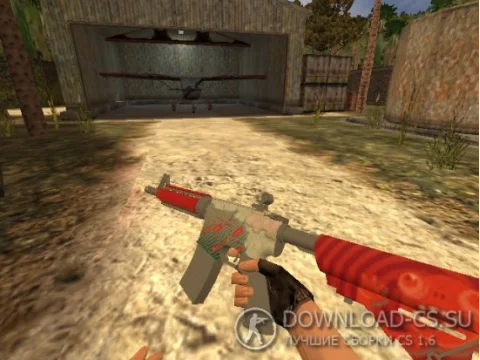 Модель M4A4 «Bullet Rain» с анимацией осмотра для CS 1.6