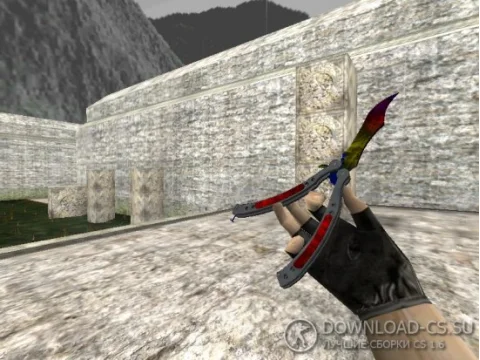 Модель ножа HD «Butterfly Knife | Marble Fade» для CS 1.6