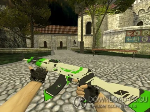 Модель HD AK-47 «Green Asiimov» для CS 1.6