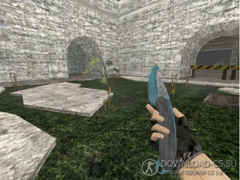Модель ножа HD «Gut Knife | Bark Beetle Blue» для CS 1.6