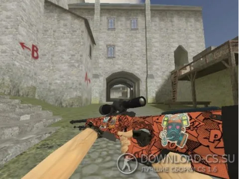 Модель HD AWP «BOOM» с наклейками для CS 1.6