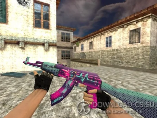 Модель HD AK-47 «Neon Rider IV v2» для CS 1.6