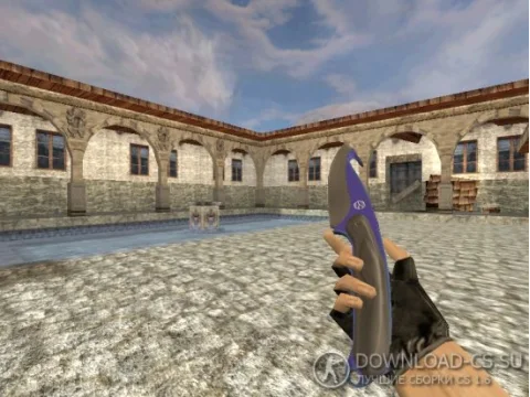 Модель ножа HD «Gut Knife | Automatic Blue» для CS 1.6