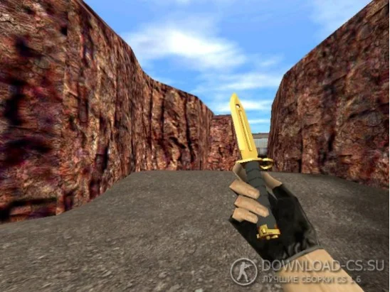 Модель ножа HD «Bayonet | Gold Chrome» для CS 1.6