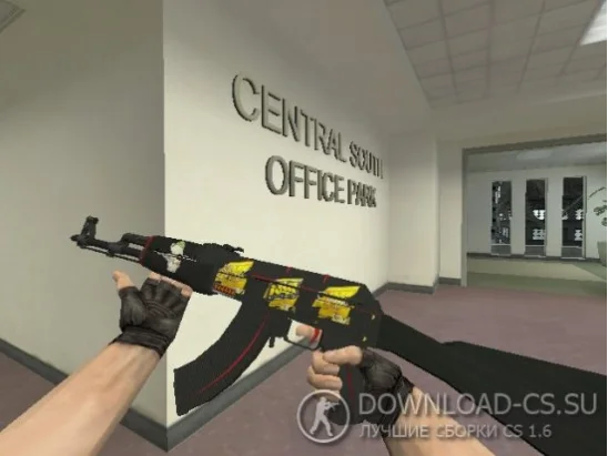 Модель HD AK-47 «Redline» с наклейками для CS 1.6