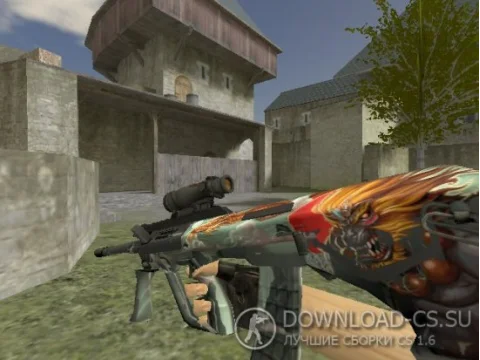 Модель HD AUG «Azuro» с анимацией осмотра для CS 1.6