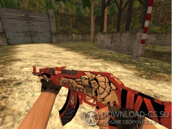 Модель HD AK-47 «Anubis» с анимацией осмотра для CS 1.6