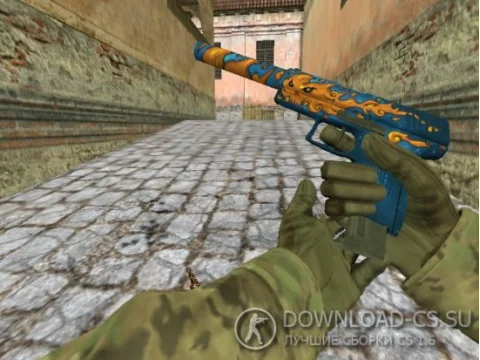 Модель USP «P2000 - Fire Elemental» для CS 1.6