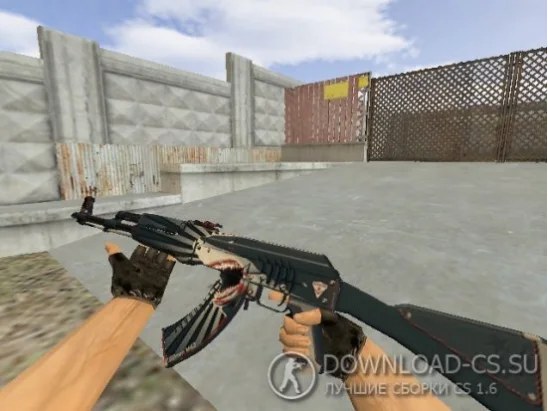 Модель AK-47 «Shark's Attack» с анимацией осмотра для CS 1.6
