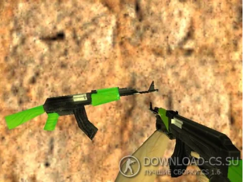 Модель AK-47 «Черно-зеленая» для CS 1.6