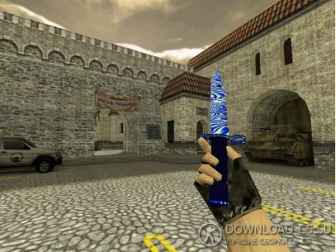 Модель ножа HD «M9 Bayonet | Damascus Steel Blue» для CS 1.6
