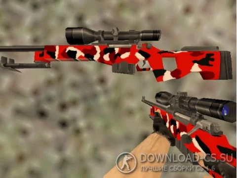 Модель AWP «Красный камуфляж» для CS 1.6