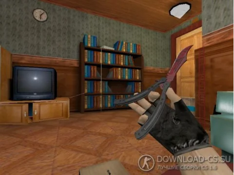 Модель ножа HD «Butterfly Knife | Crimson Web» для CS 1.6