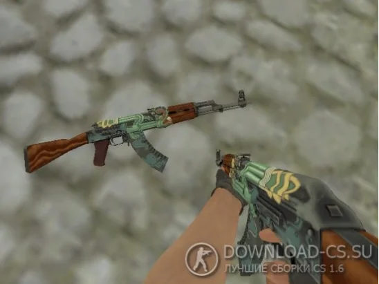 Модель AK-47 «Fire Serpent — Огненный змей» для CS 1.6